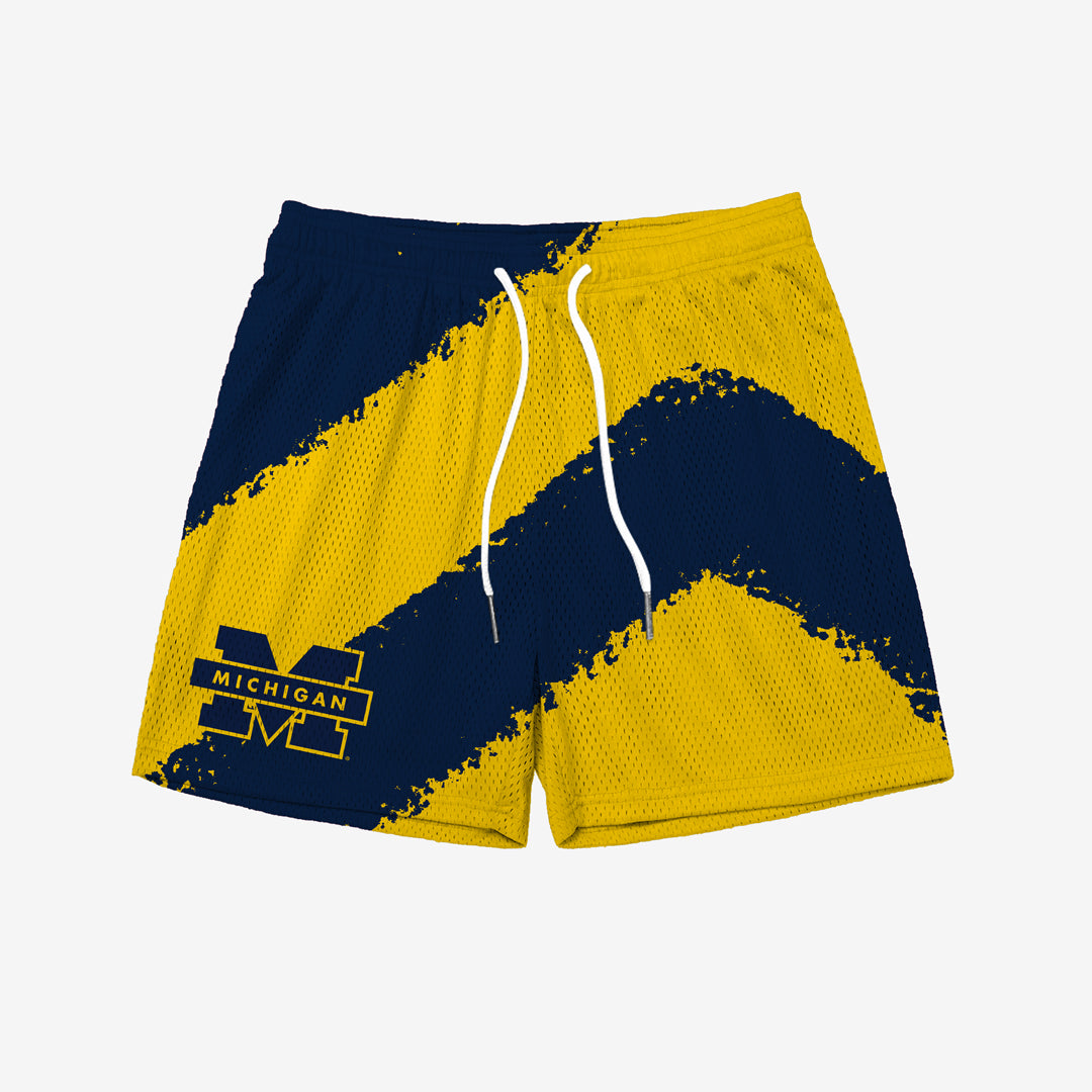 Michigan Big Stripe Fundamental Shorts - Blue/Maize