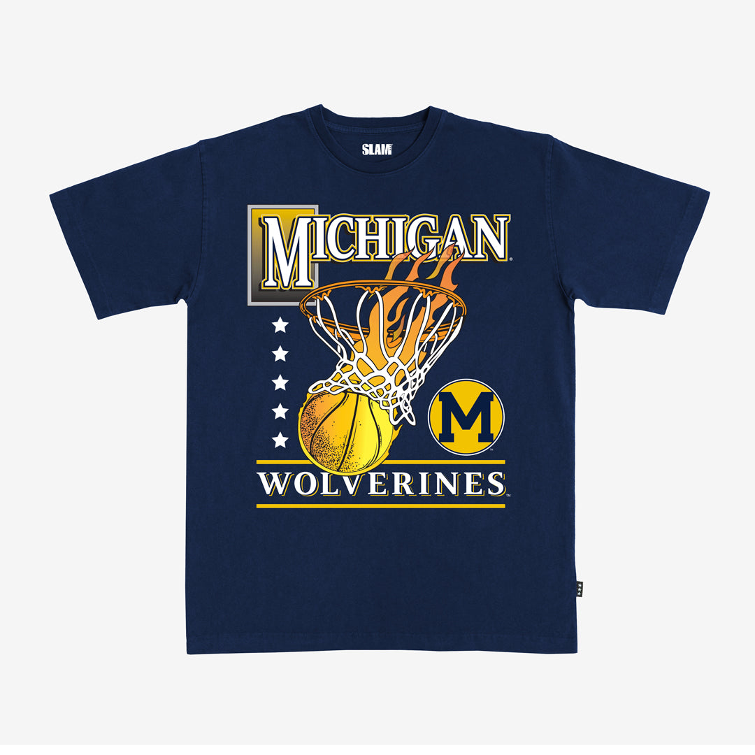 Michigan Hoops Vault Heavy Tee - Navy