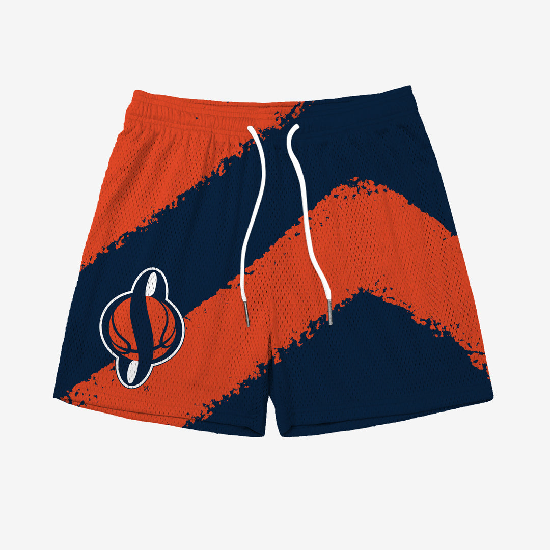 Syracuse Big Stripe Fundamental Shorts - Navy/Orange