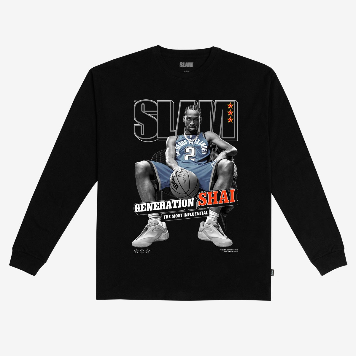 SLAM Cover L/S Tee - Shai Gilgeous - Alexander (SLAM 254) (Black and White Edition) - SLAM Goods