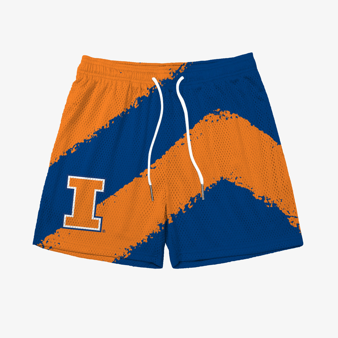 Illinois Big Stripe Fundamental Shorts - Blue/Orange