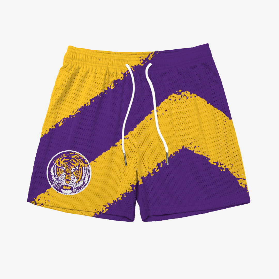 LSU Big Stripe Fundamental Shorts - Purple/Gold