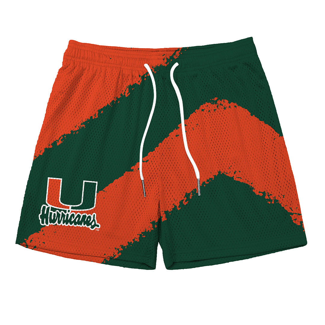 Miami Big Stripe Fundamental Shorts - Green/Orange