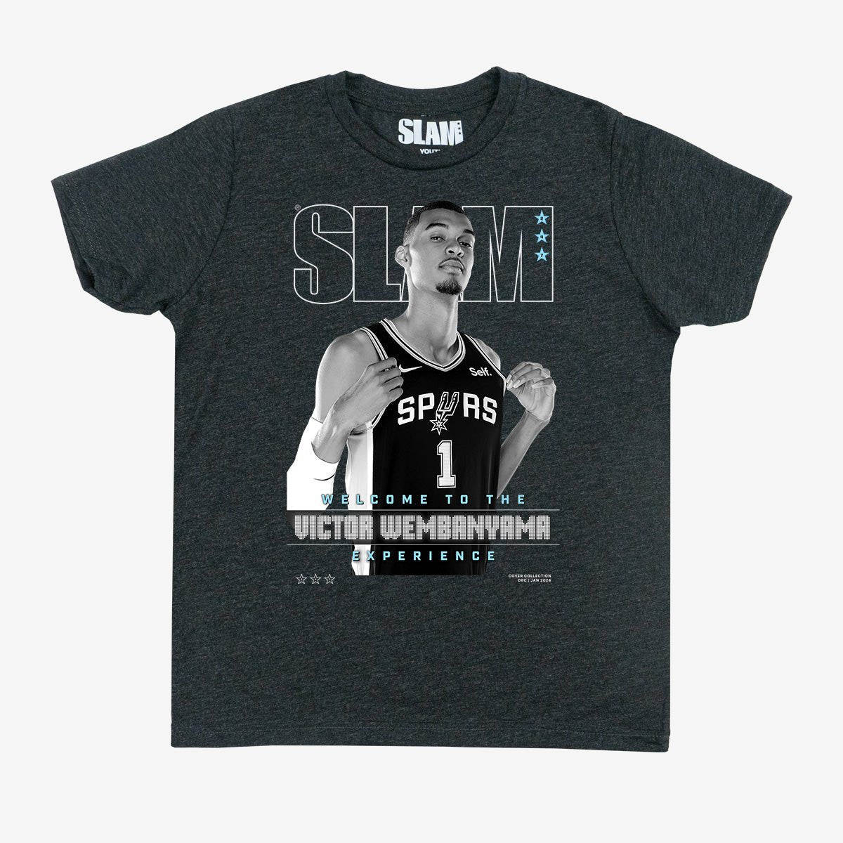 SLAM Youth Cover Tee - Victor Wembanyama (SLAM 247) (Black and White Edition) - SLAM Goods